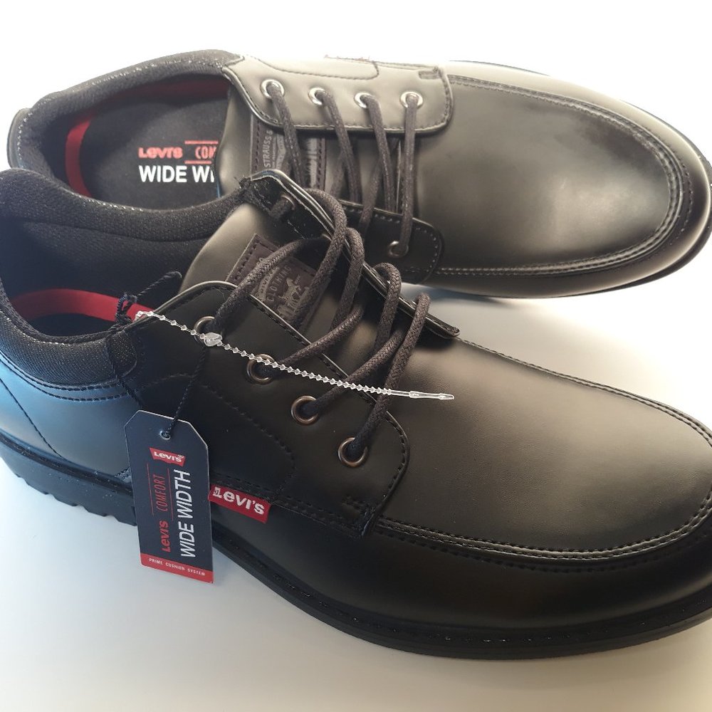 Levi’s Mens Black Comfort Lace-Up Dress Shoes